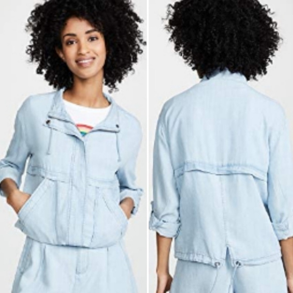 BB Dakota By Steve Madden On The Go Chambray Jacket Lightweight Blue Sz XS